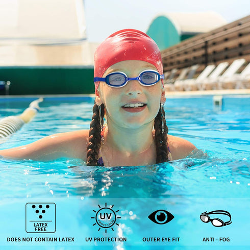 Water Gear Minnow Anti-Fog Swim Goggles, Competition Goggle for Boys & Girls, Comfortable Fit