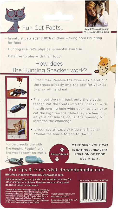 SPOT Doc and Phoebe's Cat Hunting Snacker, Interactive Indoor Treat Dispenser, Pack of 1 Mouse