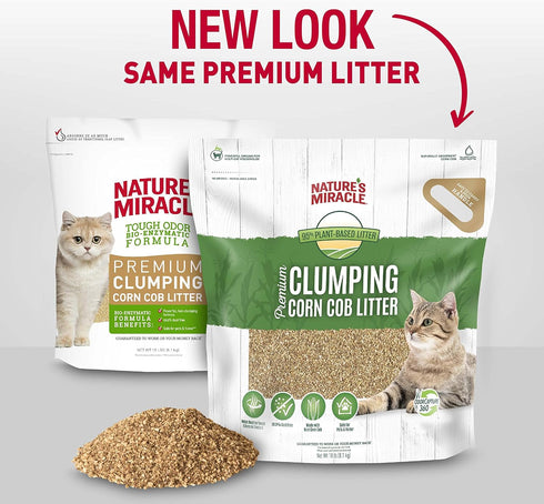 Nature's Miracle Premium Dust Free Clumping Corn Cob Litter, Tough Odor Bio-Enzymatic Formula