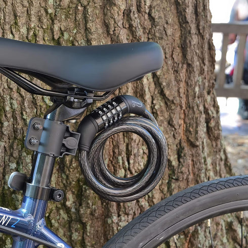 Lumintrail Combination Bike Lock Cable, 4ft Heavy Duty Anti Theft Bike Locks with Combinations and Mounting Bracket