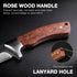 Flissa Fixed Blade Knife with Sheath, 9.8'' Full Tang Hunting Knife with High Carbon Steel Blade, Camping Knife