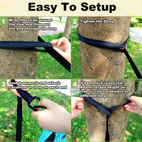 SZHLUX Camping Hammock, Double & Single Portable with 2 Tree Straps, Great for Hiking, Outdoor, Beach