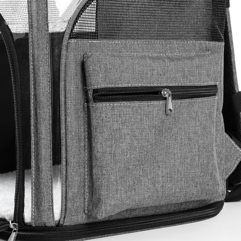Cat & Dog Carrier for Small Medium Pets - TSA Airline Approved Soft Sided Carrier for Up to 25 Lbs, Black Grey (M: 13"