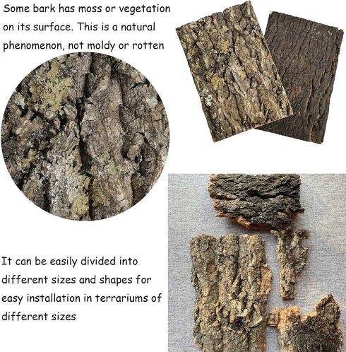 kathson 2PCS Thicker Cork Tile Background Bark, 11.6" L x 11.6" W for Reptile Tank Background