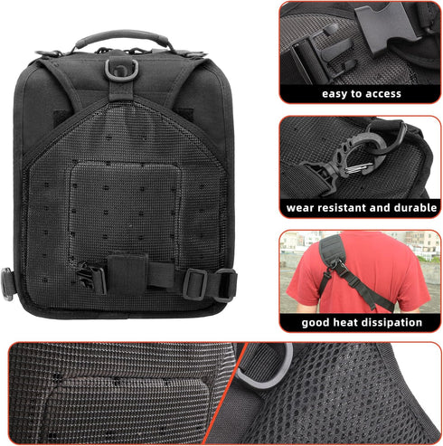 gracedon Backpack Pack Tactical Chest Sling bag Military Molle Assault Range Bags for Outdoor Sports Travel