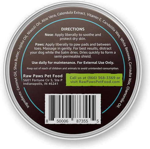 Raw Paws Nose & Paw Balm - Value Size - (4-Ounce) - Dog Nose Balm & Cat Nose Relief for Dogs & Cats