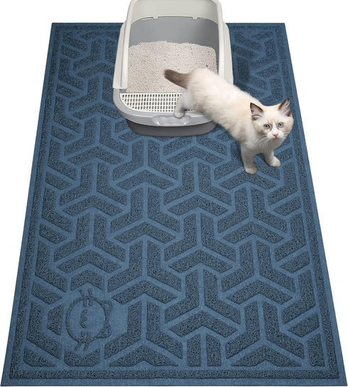 UPSKY Cat Litter Mat | Large Litter Box Mat 35" x 24" Soft on Kitty Paws, Waterproof and Scatter Control