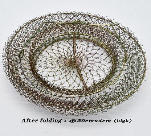 HEXJOZEI Metal Fish Basket. Wire Metal Fish Basket. Foldable Fishing Cage. Crab Fish Basket