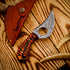 Predator Hunter Handmade Damascus Knife with Leather Sheath, EDC 7” Fixed Blade Bushcraft Knife
