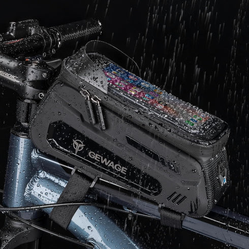 GEWAGE Bike Front Frame Bag with Phone Holder - Durable Cycling Accessory
