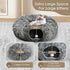 Cat Tunnel Bed for Indoor Cats, Peekaboo Cat Cave with Washable Soft Play Mat, Furry Cat Tube, for Kitten/Puppy/Rabbit