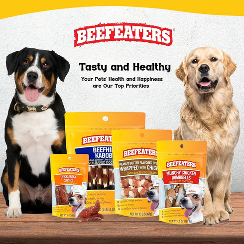 5in 36oz Beefeaters Beefhide Twist Sticks with Real Chicken - Dog Rawhide Chews for Clean Teeth & Training, High