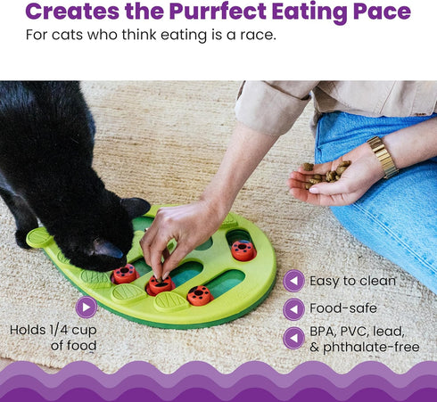 16 13in 9.5in Catstages Nina Ottosson Buggin' Out Puzzle & Play Interactive Cat Puzzle Feeder for Indoor Cats, Hidden