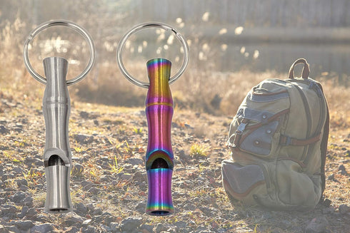 Real Sic Steel Emergency Whistle Keychain, Loud Portable Safety for Survival, Hiking, Camping