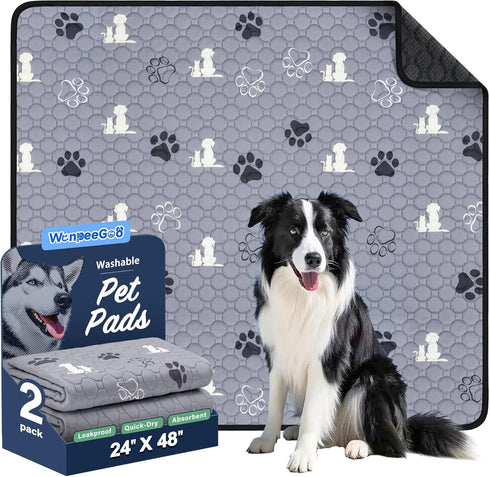 WanpeeGoo Washable Pee Pads, Puppy Pee Pad for Dogs, 2 Pack Absorbent
