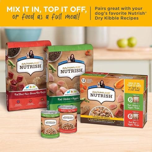 Premium Natural Dry Dog Food: Real Chicken & Veggies Recipe with Added Vitamins, 6 Pounds