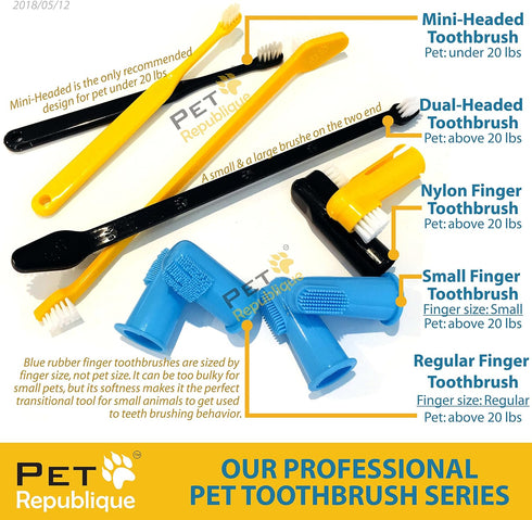 Small Toothbrush for Dogs and Cats, Designed for Kittens, Puppies, and Small Dogs, 6 Count
