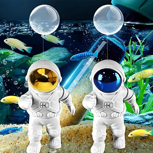 2-Pack Floating Fish Tank Decorations, Cute Little Astronauts for All Kinds of Fish and Fish Tanks