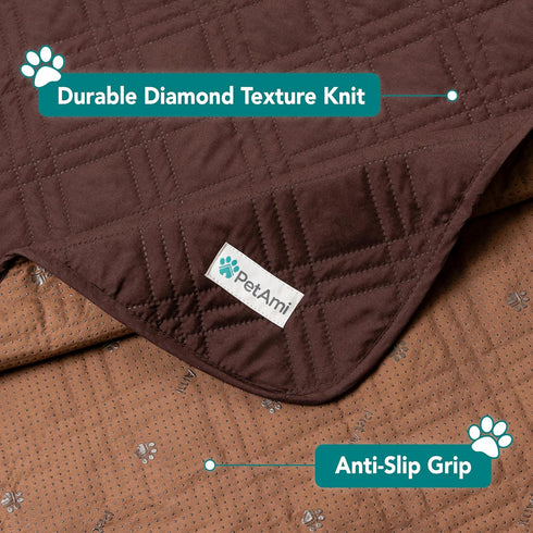 PetAmi Waterproof Couch Cover for Dogs, Reversible Furniture Cover, Washable Waterproof Blanket Dog Cover for Couch