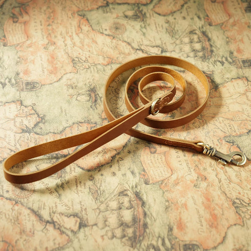 Genuine Leather Dog Leash - Soft Touch Rustic Leather, Vintage Retro Style, Soft handle and Secure Grip - Dog Leash for Small Dogs, Dog Training Leash for Walking