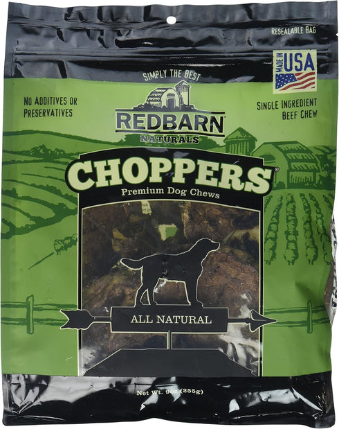 9 oz Redbarn Pet Products Natural Choppers Beef Lung Chew Treats for Dogs - Premium Made in USA Rawhide-Free Single