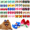 40PCS Christmas Dog Bows - Cute Puppy Small Bowknot Hair Bows with Rubber Bands - Pet Grooming Accessories for Party