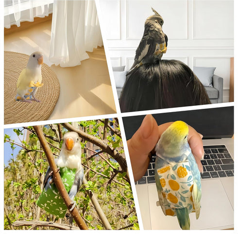 Magnoloran 2 80 Inch Pcs Bird Diapers Bird Harness Flight Suits Diapers with Flying Leash Reusable Parrot Nappy