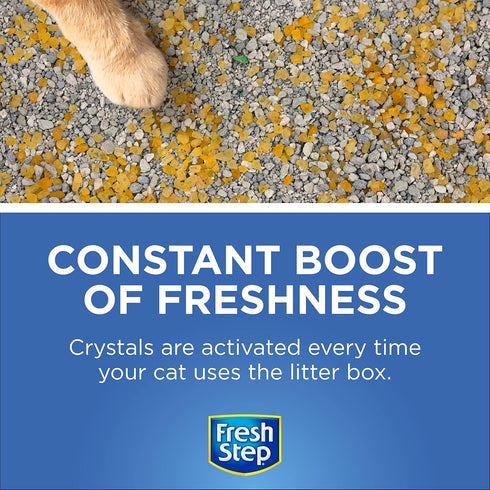 Fresh Step Cat Litter Crystals in Summer Breeze Scent - Deodorizer for Cat Litter Box, 15 Ounces