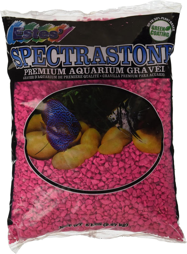 Spectrastone Permaglo Pink Aquarium Gravel, 5-Pound Bag for Freshwater Aquariums