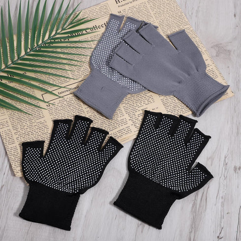 Xthrotsenk 2 Pairs Fingerless Gloves Men Anti-Slip Gym Glove for Women Exercise Sports Glove Half Training Cycling