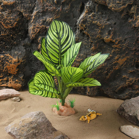 IBWell Reptile Terrarium Plants - Tortoise Habitat Accessories, Artificial Spider Plant for Gecko, Ball Python