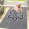 smiry Dog Door Mat for Muddy Paws, Absorbent Non-Slip Washable Mat, Quick Dry Chenille, Grey (47x32 Inches)