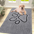 smiry Dog Door Mat for Muddy Paws, Absorbent Non-Slip Washable Mat, Quick Dry Chenille, Grey (47x32 Inches)