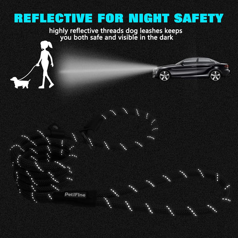 PetiFine Slip Lead Dog Leash - 6FT x 1/2" Reflective Durable Training Leash, Heavy Duty Adjustable Nylon for Small