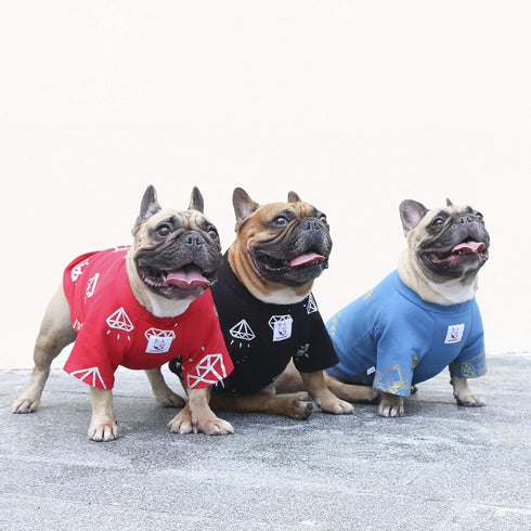 iChoue French Bulldog T Shirts for Medium Dogs, Frenchie Pug, English Pitbull, Boston Terrier - Red Diamond, M