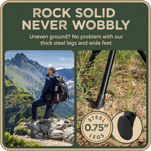 RISIBIX 20 2 lb 3 200 lb Foldable Tripod Stool - Ultra Portable Seat for Tall People, High - Hunting Chair & Hidden