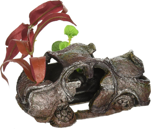 Penn-Plax Aquarium Resin Car Wreck with Plant Decoration
