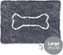 Soggy Doggy Doormat with Bone Design, Microfiber Chenille Indoor Wet Dog Mat for Muddy Paws, Gray/Light Gray