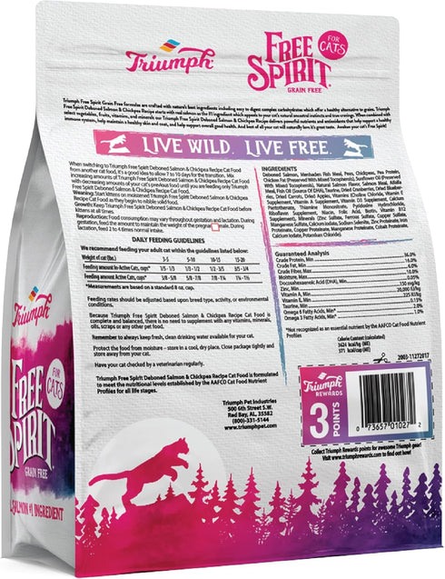 Triumph Free Spirit Deboned Salmon & Chickpea Recipe Dry Cat Food, 3 lb
