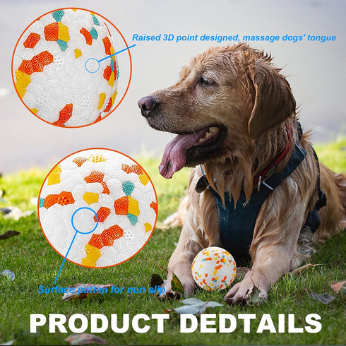 Indestructible Dog Toy Ball for Aggressive Chewers, Durable High Elasticity Interactive Ball for Training (2.5in, 2pcs)