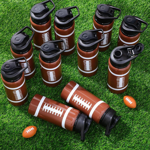 Honeydak 12 Pack Football Water Bottles, 20 oz Metal Travel Bottles with Snap Lid for Kids