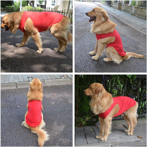 2018 Classic Dog Summer Vest, 100% Cotton Blank T-Shirt Tanks Top Vests for Small, Medium, Large Dogs (XXL, Red)