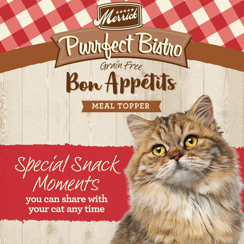 Merrick Purrfect Bistro Bon Appetits Grain Free Wet Cat Food, Beef Recipe Morsels in Gravy, 3 oz Pouches (Pack of 24)