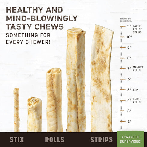 Earth Animal No Hide Strips, Pork Flavored Natural Treats, Quick & Thin Dog Chews, 4 Pack, 16 Count