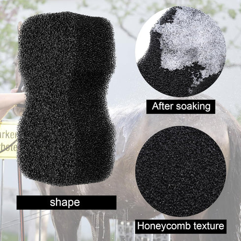 3 4.33 7.87 2.56 Inch Eaasty Pcs Horse Groomer Sponge Scrubber Massager Horse Grooming Brush Kit Supplies Large Soft