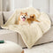 Bedsure Waterproof Dog Blankets for Medium Dogs, Calming Cat Blanket, Washable Faux Fur Throw Blanket (30"x40", Cream)