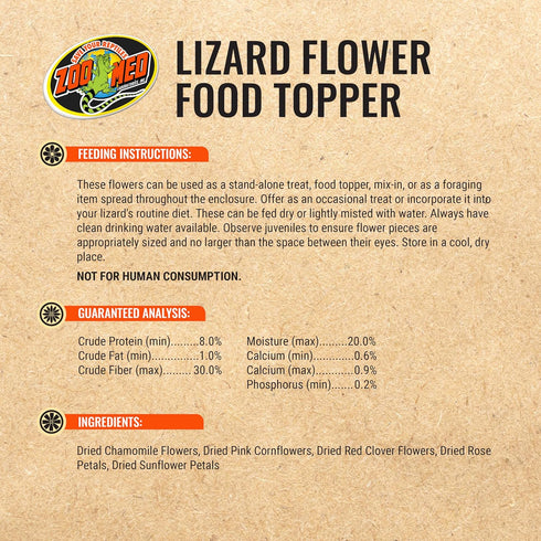 Zoo Med Flower Food Topper for Lizard, 1.4 oz, Assorted