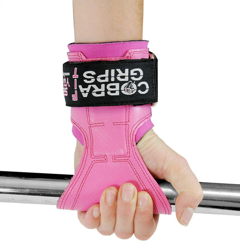 Cobra Grips FIT for Women Weight Lifting Grips with Wrist Support FIT Pink Rubber Lifting Straps Alternative