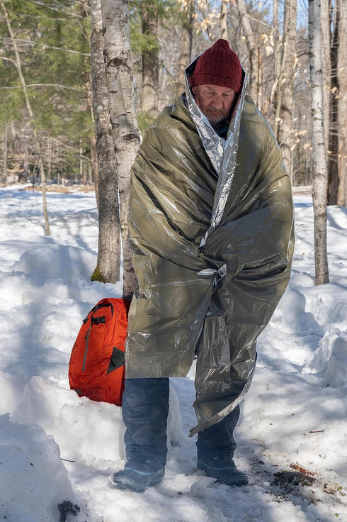 S.O.L. Survive Outdoors Longer 90% Heat Reflective Emergency Blanket, 58" x 98", Green