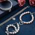 4 Pcs Pearl Dog Collar Necklaces, Rhinestones Adjustable Set for Small Dogs & Cats, Crystal Pet Jewelry